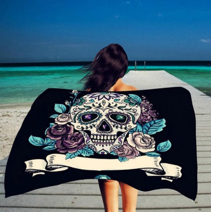 Square microfiber printed beach towel taro beach towel Île papillon