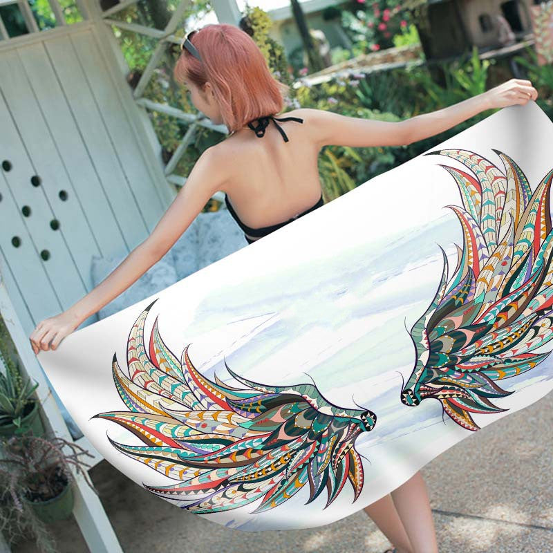 Rectangular beach towel digital printing towel Île papillon