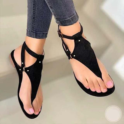 Flat Bottom Clip Toe Strap Beach Buckle Sandal Girl Île papillon