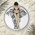 Fringed beach towel round bath towel beach towel Île papillon