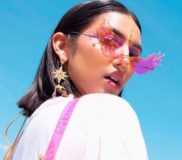 Triangle cat eye flame style sunglasses Île papillon