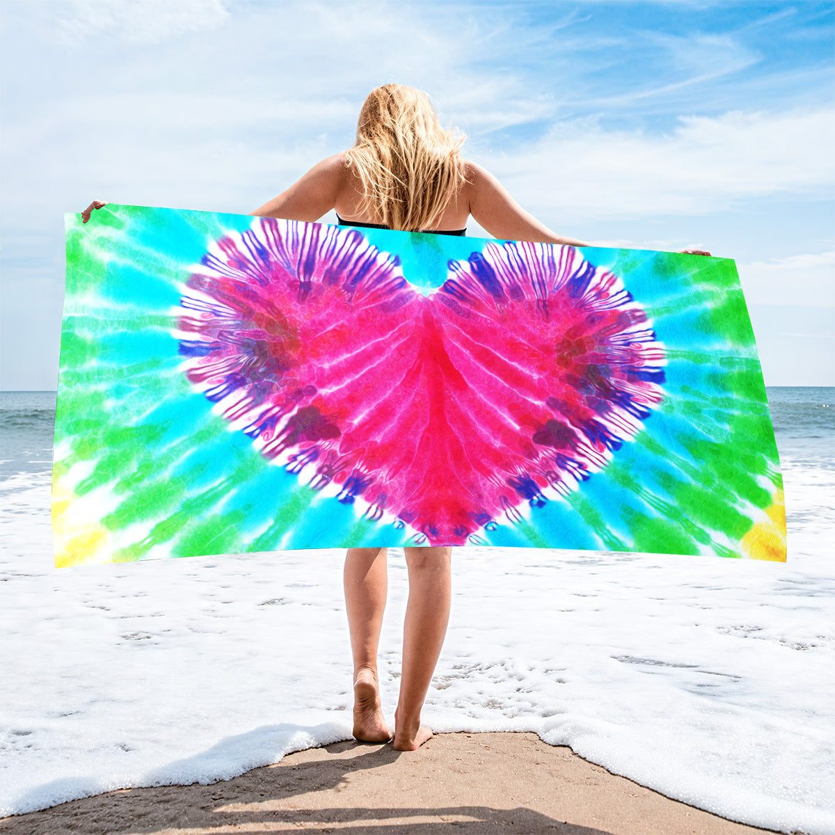 Sweat-wiping Beach Towel Microfiber Water-absorbing Quick-drying Beach Towel Île papillon