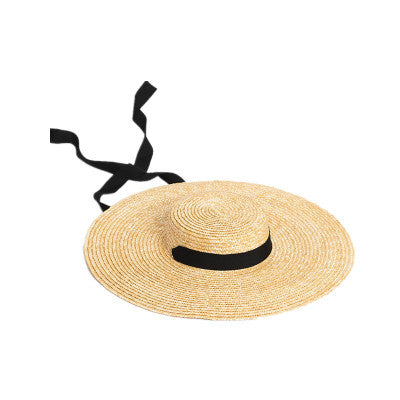 Women Sun Hat French Style Wide Brim Straw Hat Île papillon