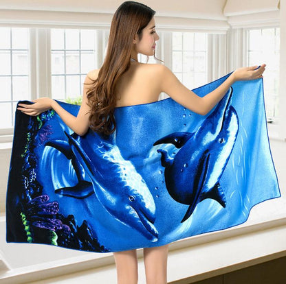 Printed beach towel Île papillon