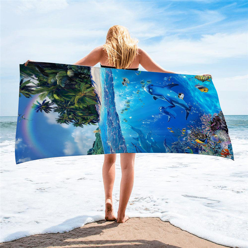 Square beach towel Île papillon