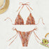 Fragmented Lace Up Sexy Bikini Île papillon