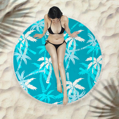 Fringed beach towel round bath towel beach towel Île papillon
