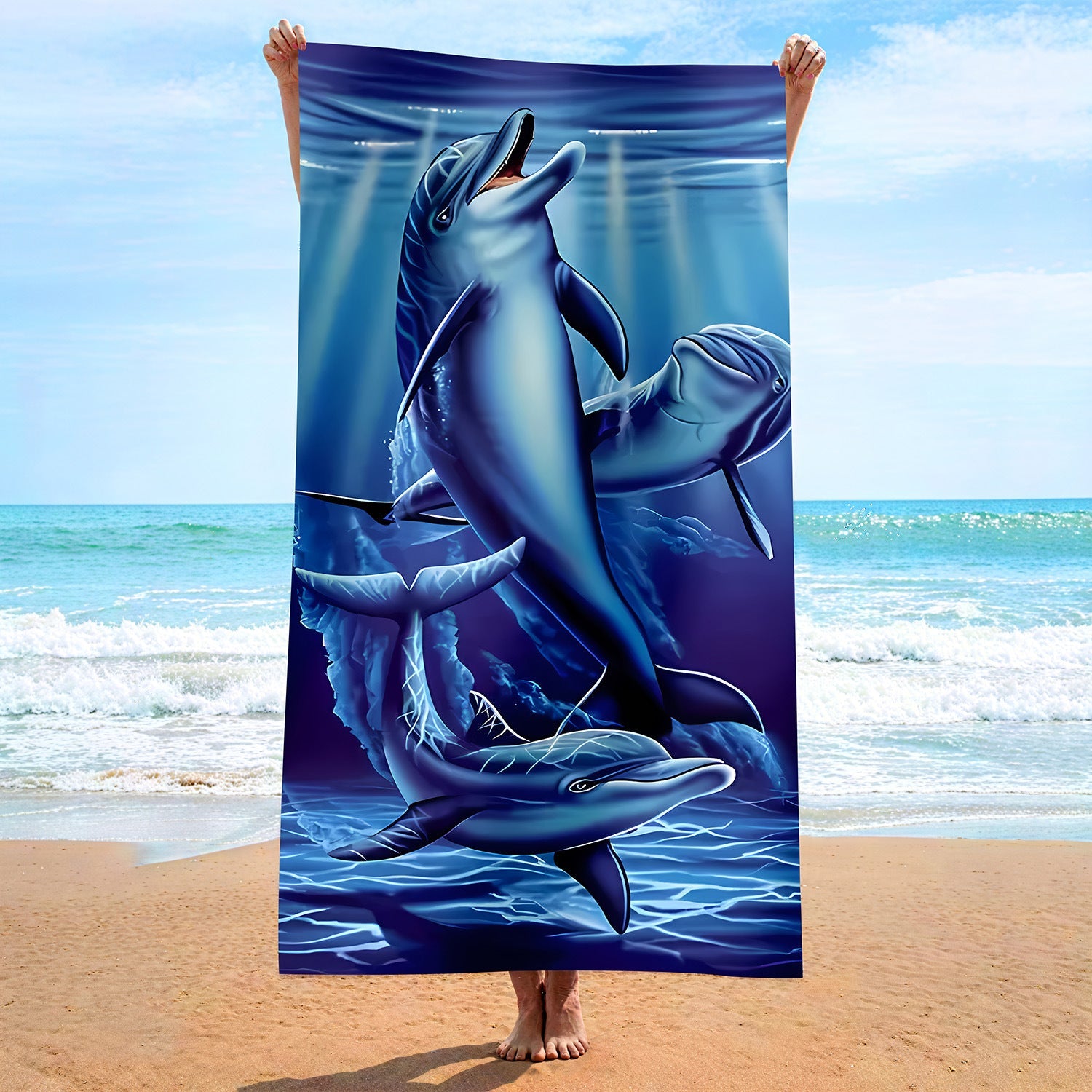 Sweat-wiping Beach Towel Microfiber Water-absorbing Quick-drying Beach Towel Île papillon