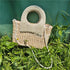 Summer Beach Braided Bow Pearl Straw Bag Île papillon