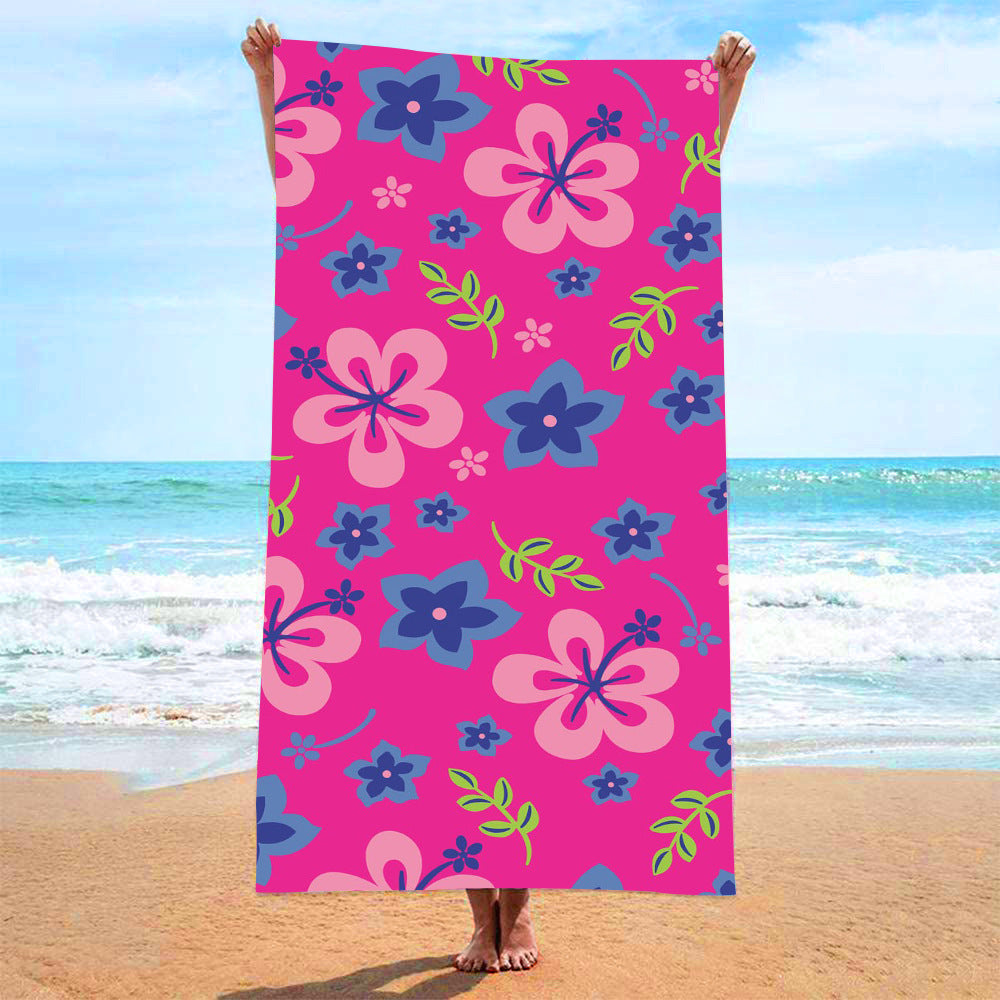 Sweat-wiping Beach Towel Microfiber Water-absorbing Quick-drying Beach Towel Île papillon