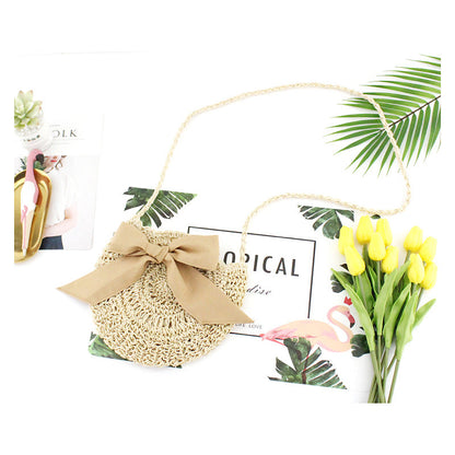 Woven soft beach bag straw bag Île papillon
