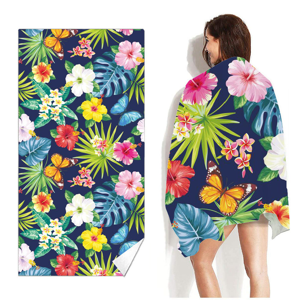 Beach Towel Printed Swimming Sweat Towel Île papillon