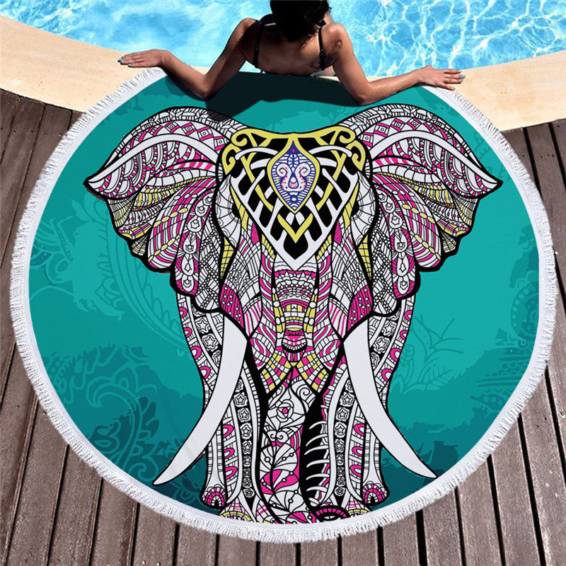 Printed beach towel shawl beach towel Île papillon