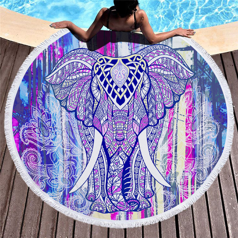 Printed beach towel shawl beach towel Île papillon