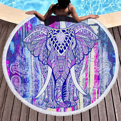 Printed beach towel shawl beach towel Île papillon
