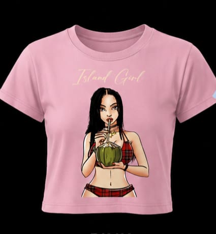 Essential Pink Crop Top T-Shirt Île papillon