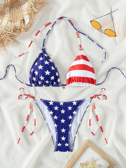 Lace-up Swimwear Deluxe Bikini Set Île papillon
