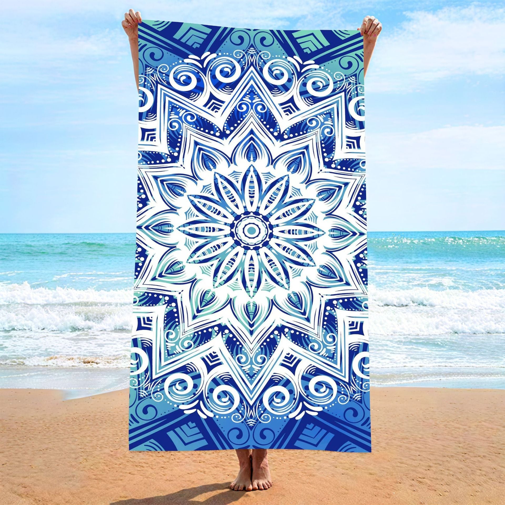 Sweat-wiping Beach Towel Microfiber Water-absorbing Quick-drying Beach Towel Île papillon