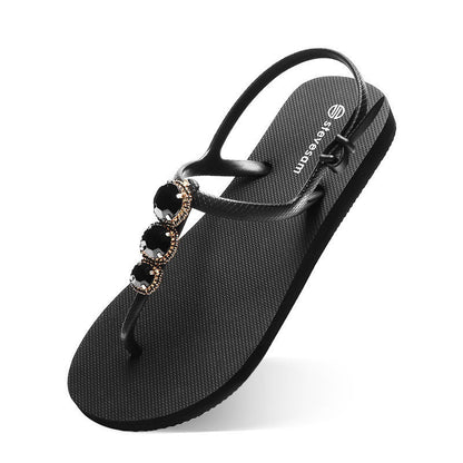 Sandal Slippers Wear Flat Bottom Herringbone Slippers For Women Île papillon
