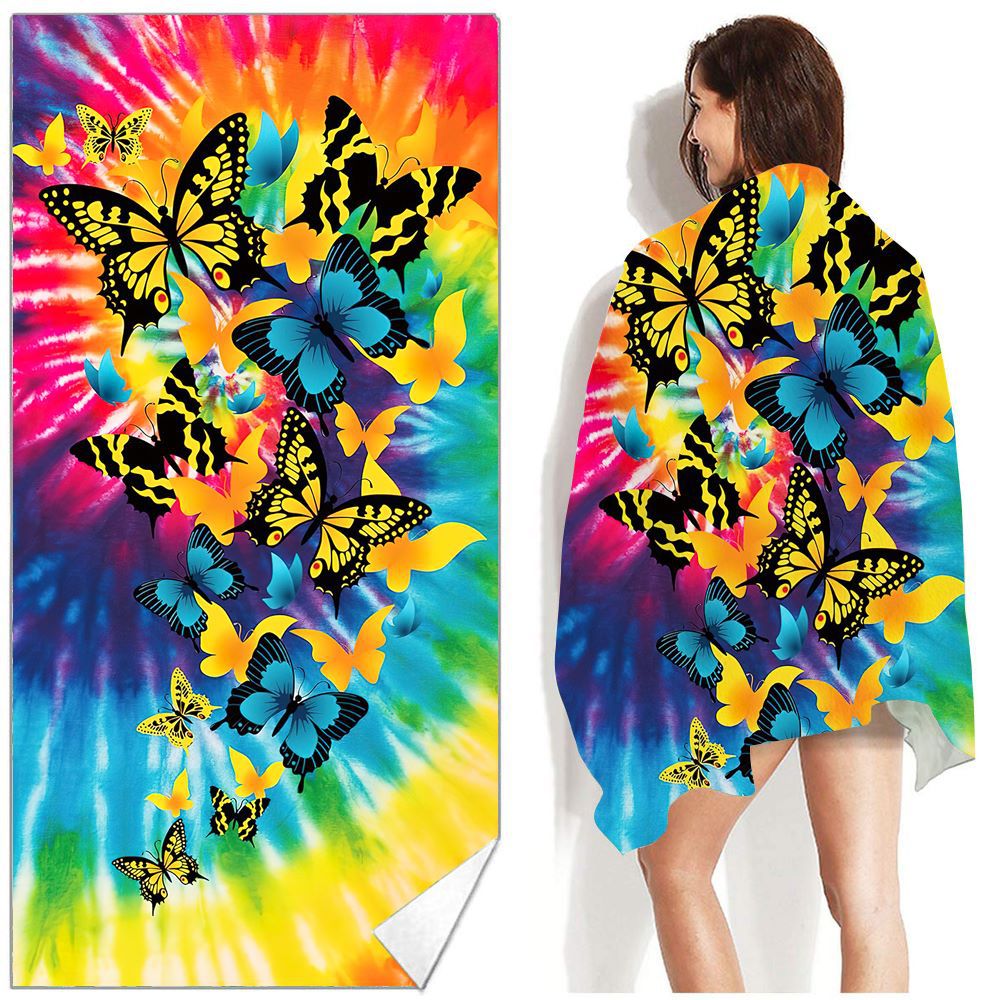 Bohemian Beach Towel Printed Swimming Sweat Towel Île papillon
