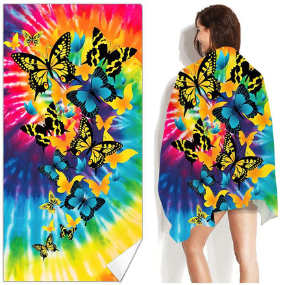 Bohemian Beach Towel Printed Swimming Sweat Towel Île papillon