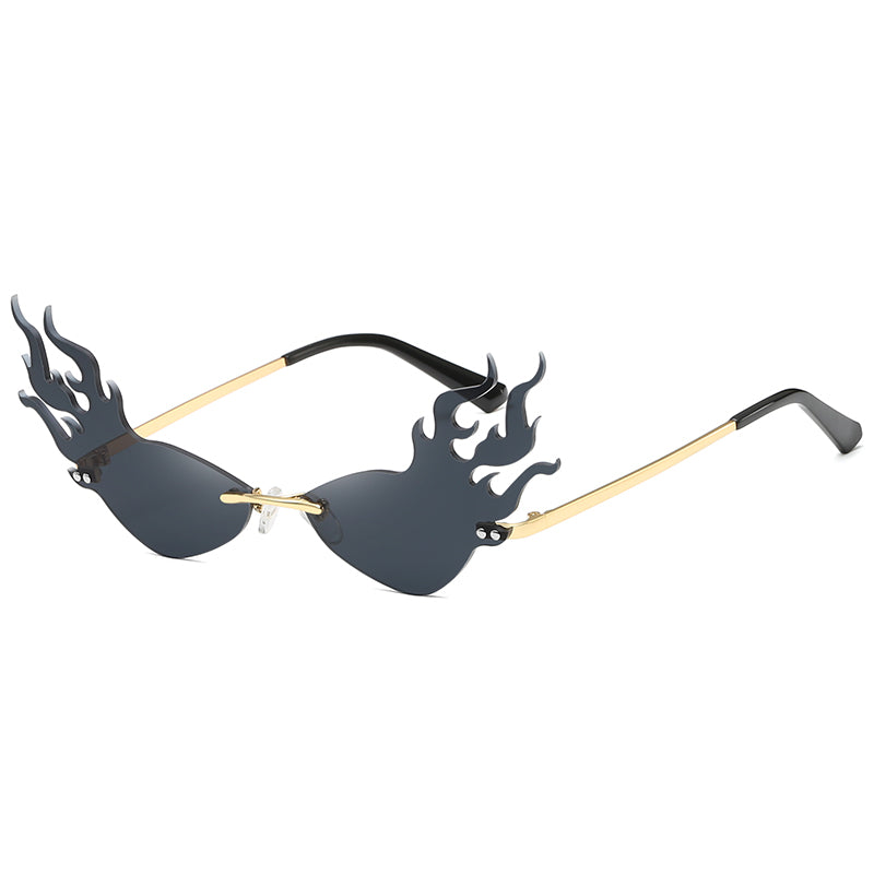 Triangle cat eye flame style sunglasses Île papillon
