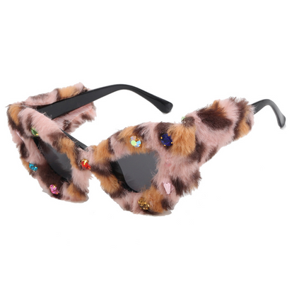 New Cat Eye Studded Diamond Sunglasses Île papillon