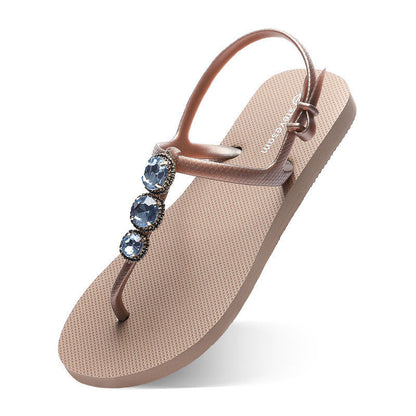 Sandal Slippers Wear Flat Bottom Herringbone Slippers For Women Île papillon