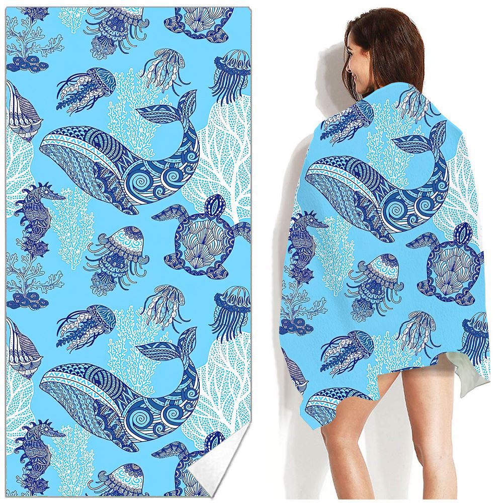 Bohemian Beach Towel Printed Swimming Sweat Towel Île papillon