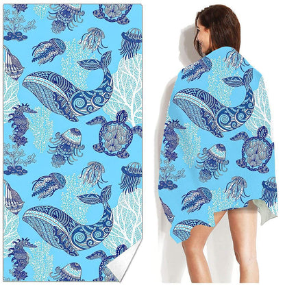 Bohemian Beach Towel Printed Swimming Sweat Towel Île papillon