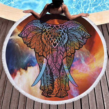 Printed beach towel shawl beach towel Île papillon