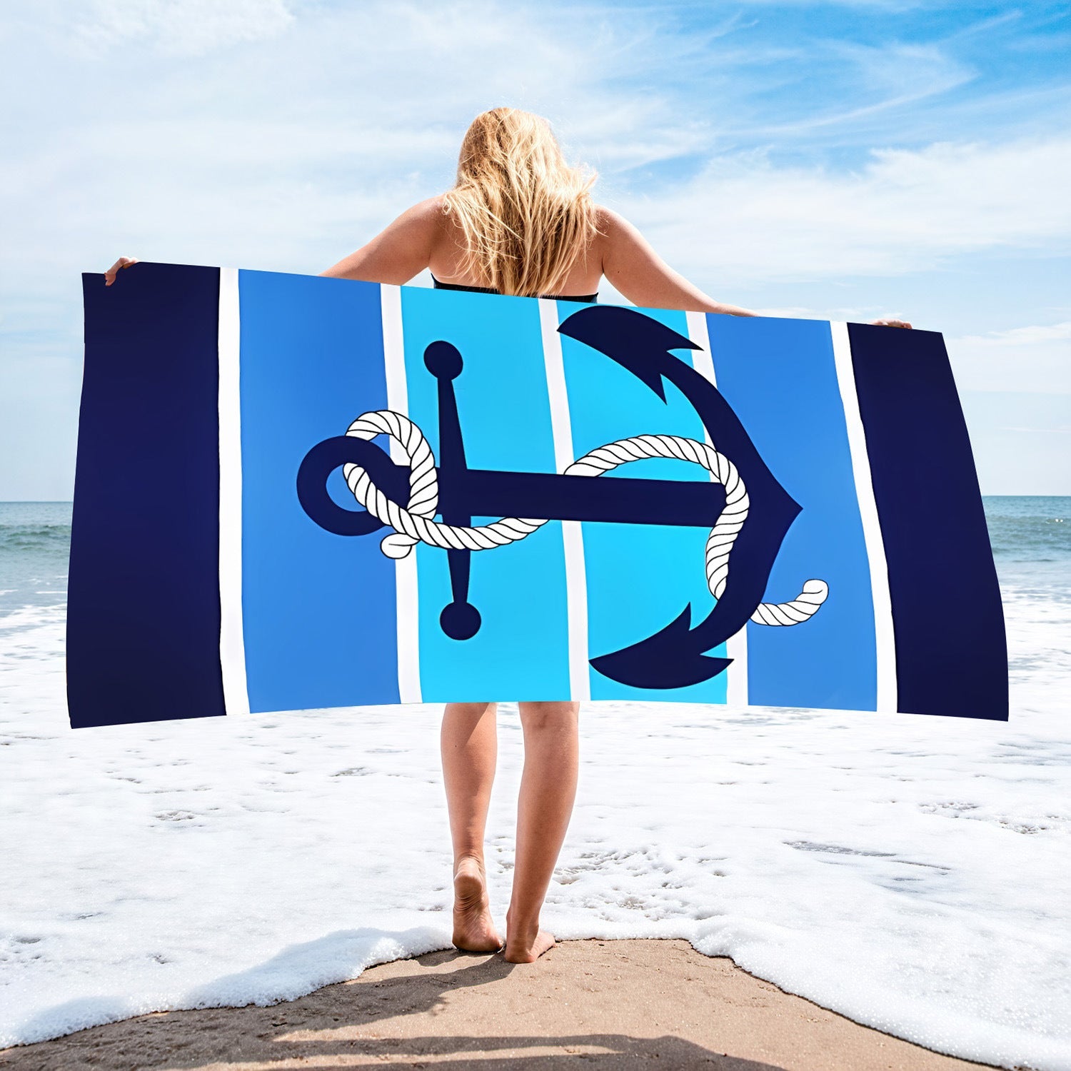 Sweat-wiping Beach Towel Microfiber Water-absorbing Quick-drying Beach Towel Île papillon