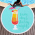 Round printed beach towel shawl beach towel Île papillon