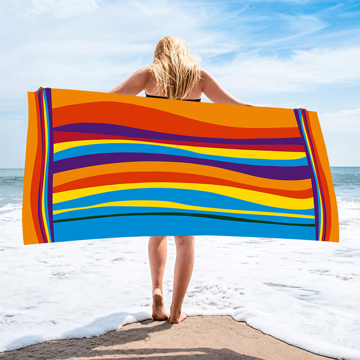 Sweat-wiping Beach Towel Microfiber Water-absorbing Quick-drying Beach Towel Île papillon