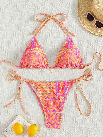 Lace-up Swimwear Deluxe Bikini Set Île papillon