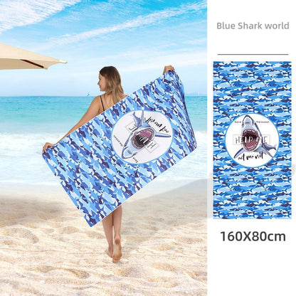 Double Sided Fleece Printed Beach Towel Microfiber Beach Towel Île papillon