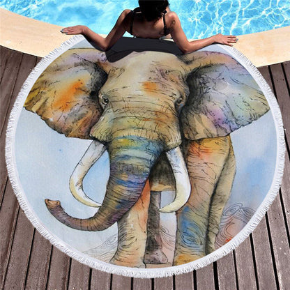 Printed beach towel shawl beach towel Île papillon