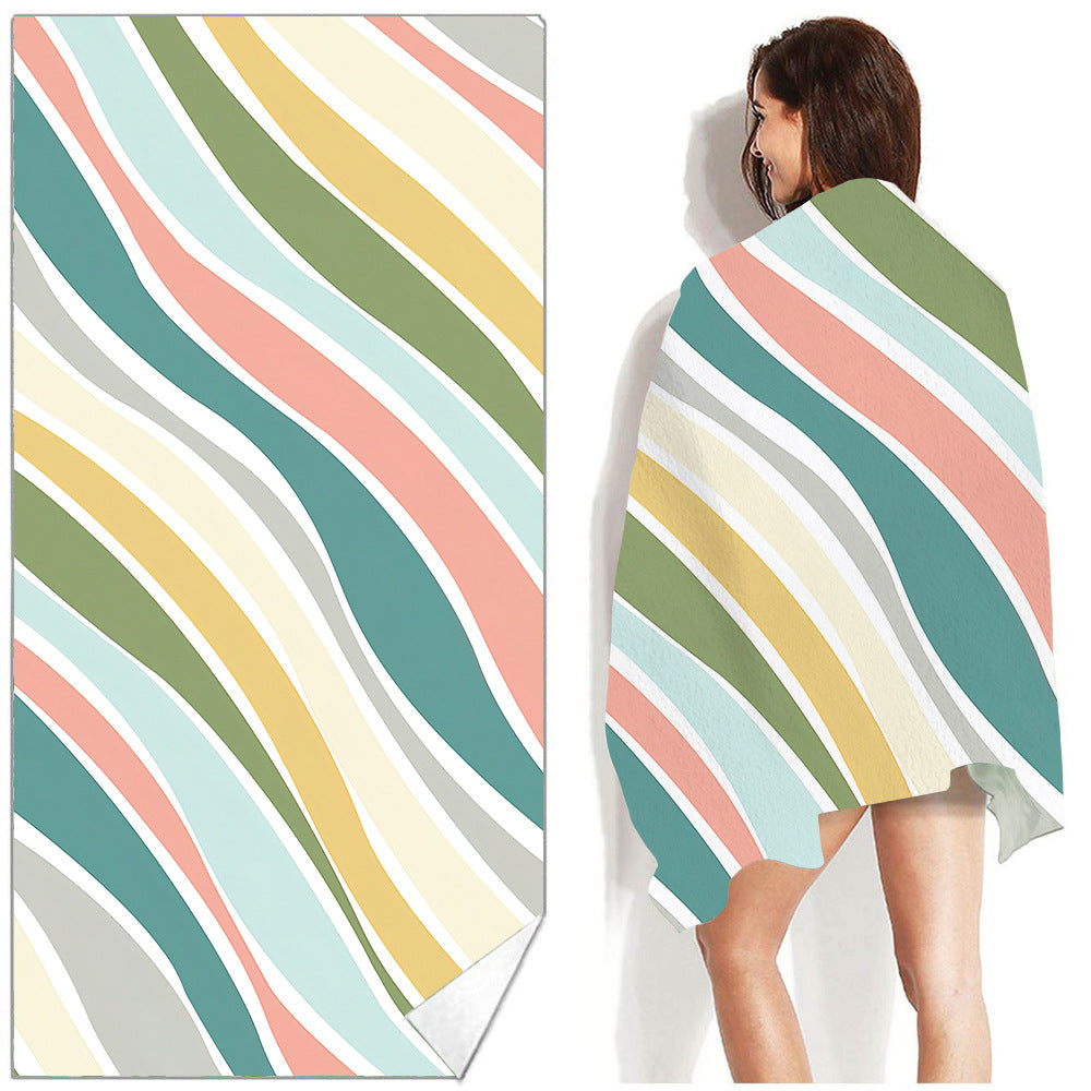 Beach Towel Printed Swimming Sweat Towel Île papillon