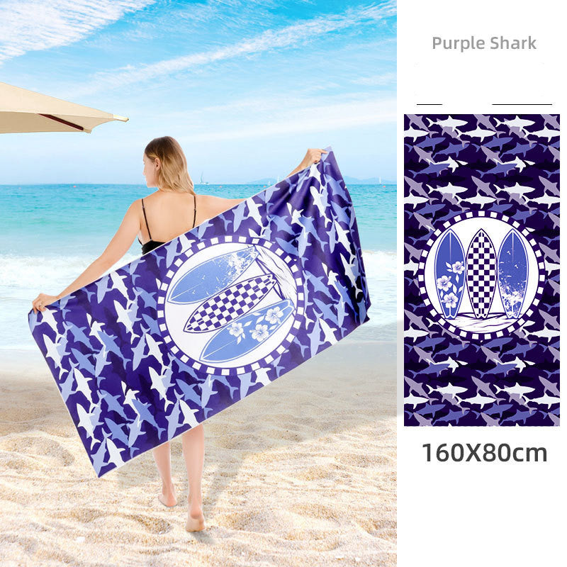 Double Sided Fleece Printed Beach Towel Microfiber Beach Towel Île papillon