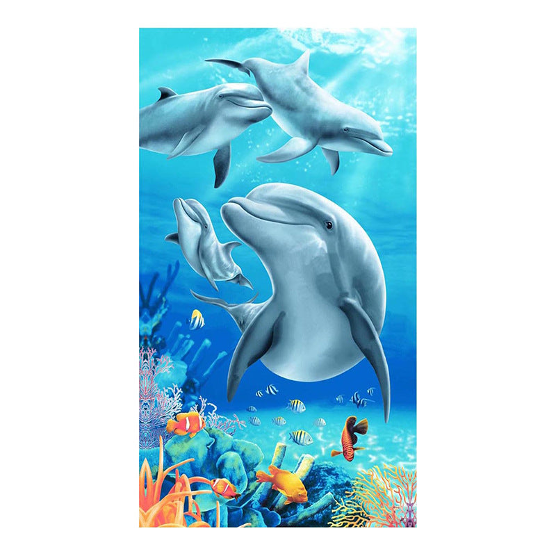 Printed beach towel Île papillon