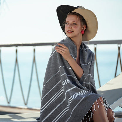 Turkish Beach Towel Tassel Île papillon