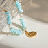 Mint Green Shell Patch Pearl Shell Pendant Necklace Jewelry Île papillon