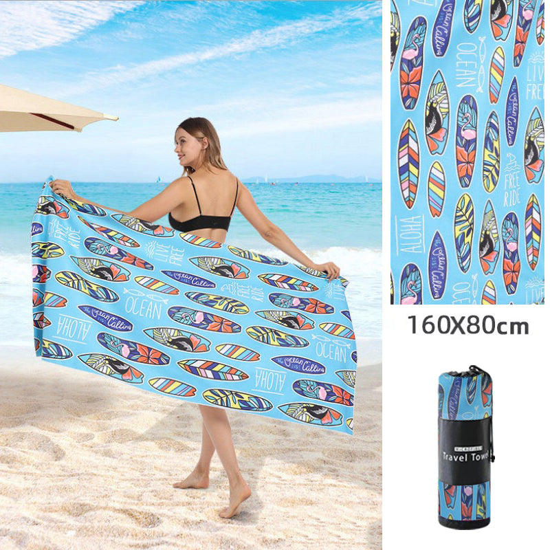 Double Sided Fleece Printed Beach Towel Microfiber Beach Towel Île papillon