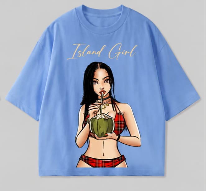 Classic Blue Oversized T-Shirt  Everyday Essential girl-of-the-sun