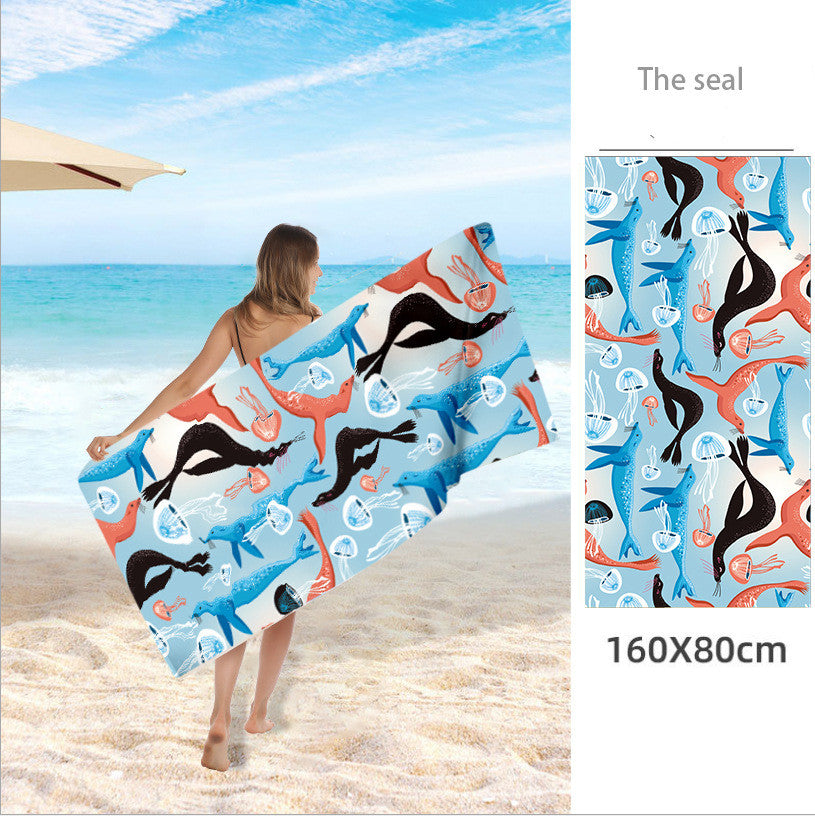 Double Sided Fleece Printed Beach Towel Microfiber Beach Towel Île papillon