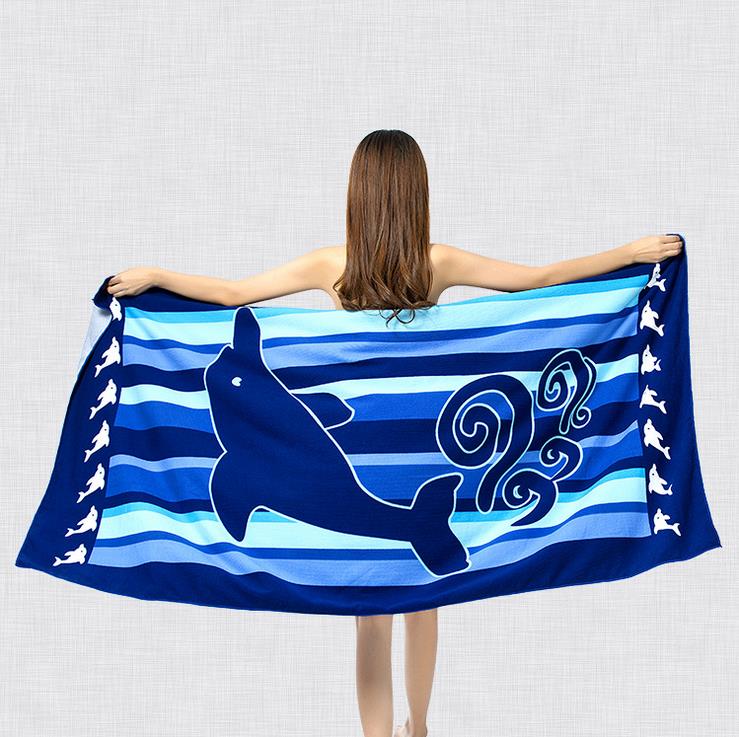 Printed beach towel Île papillon