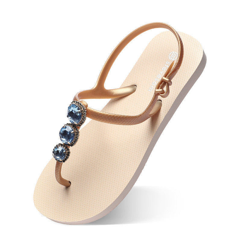 Sandal Slippers Wear Flat Bottom Herringbone Slippers For Women Île papillon