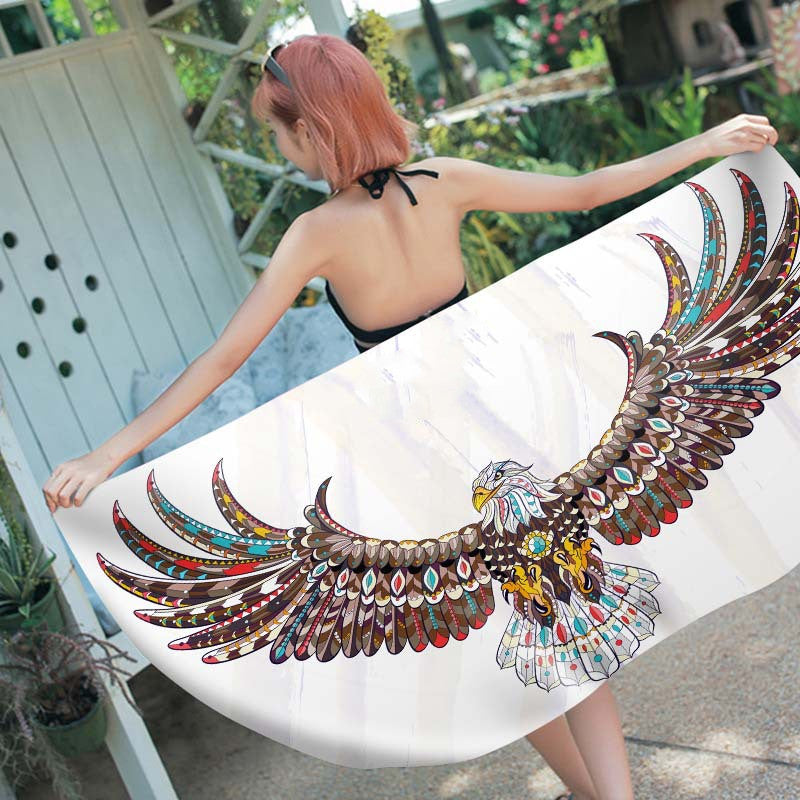 Rectangular beach towel digital printing towel Île papillon