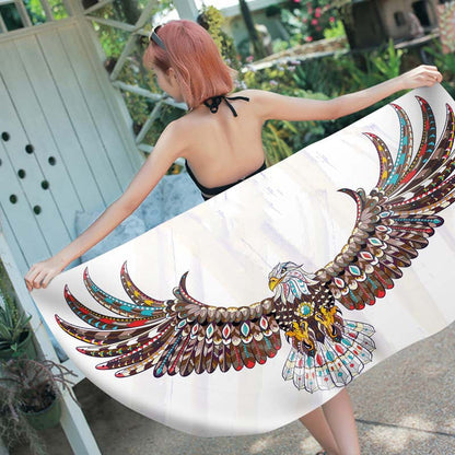 Rectangular beach towel digital printing towel Île papillon
