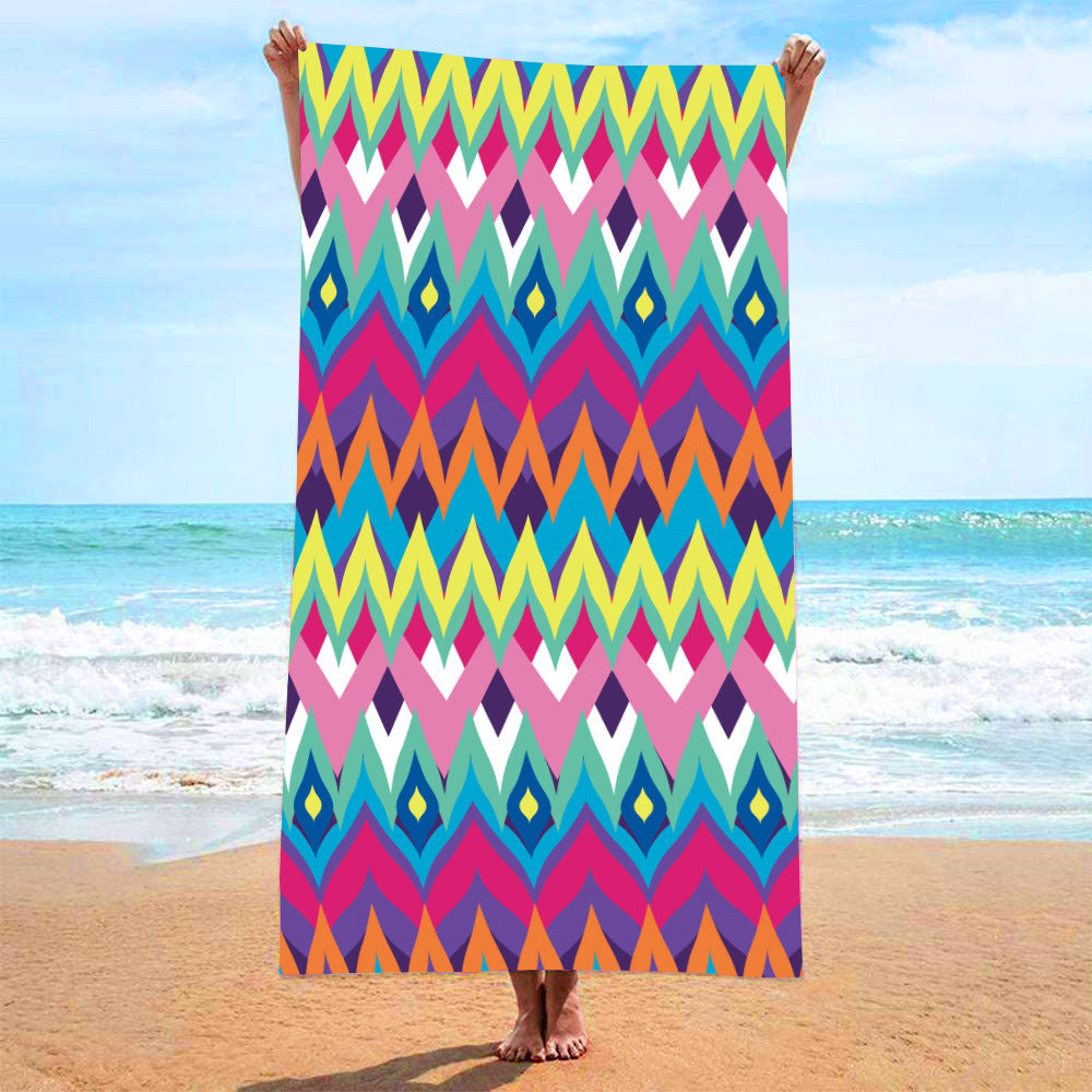 Sweat-wiping Beach Towel Microfiber Water-absorbing Quick-drying Beach Towel Île papillon
